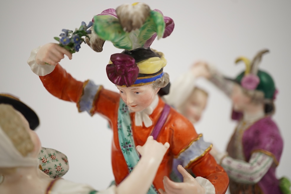 A Meissen porcelain group of the Dance Master and Dancers, late 19th century